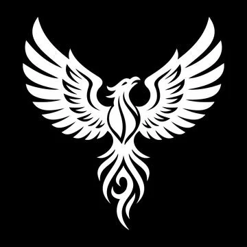 White Phoenix Tribal Tattoo Vector Logo Template Stock Illustration