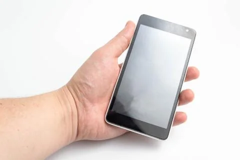 White phone on a white background isolate Stock Photos