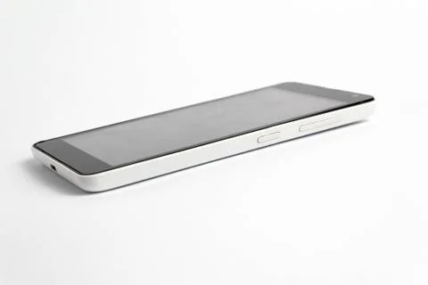 White phone on a white background isolate Stock Photos