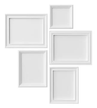 White photo frames isolated on white background Stock Illustration
