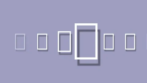 White Photo Frames Moving Animation Isolated on light Background Видео 319814889