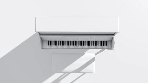 White piano with shadow 库存插图