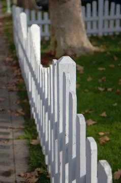 White picket fence Stock Photos