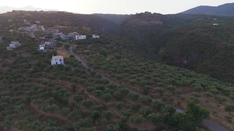 White Pickup Driving on a Winding Rural Road near Kalamata, Greece Stock Footage 344834838