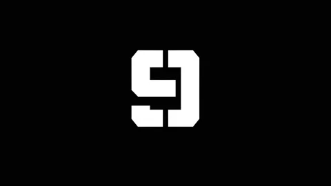 White picture of 9 on a black background. Stock Footage 197061676