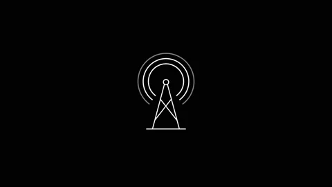 White picture of antenna on a black background. Stock Footage 188465331