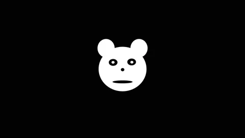 White picture of bear on a black background. Stock Footage 172428767