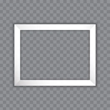 White picture frame design vector for  image or text on transparent. Иллюстрация