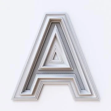White picture frame font Letter A 3D White picture frame font Letter A 3D ... Stock-Fotos