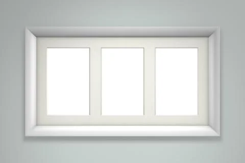 White picture frame on gray wall Stock Illustration