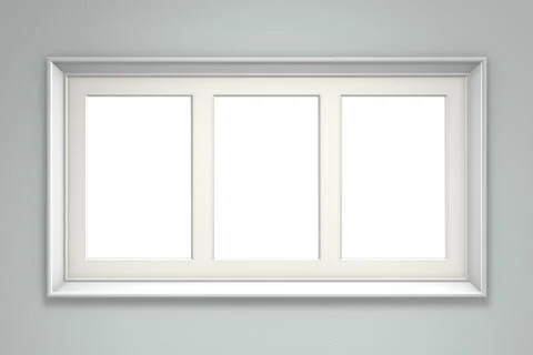 White picture frame on gray wall Stock Illustration
