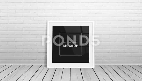 White picture frame mockup. Isolated frame for art, design presentation PSD Template
