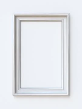 White picture frame rectangular 3D rendering illustration 스톡 일러스트