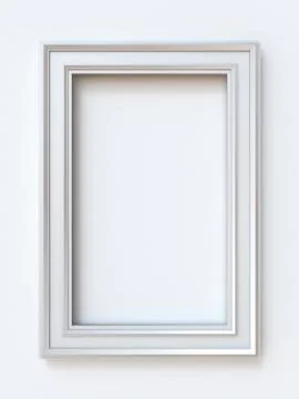 White picture frame rectangular 3D rendering illustration Stock Illustration