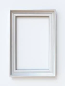 White picture frame rectangular 3D rendering illustration 스톡 일러스트