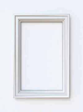 White picture frame rectangular 3D rendering illustration White picture fr... Stock Photos