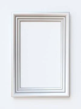 White picture frame rectangular 3D rendering illustration White picture fr... 写真素材