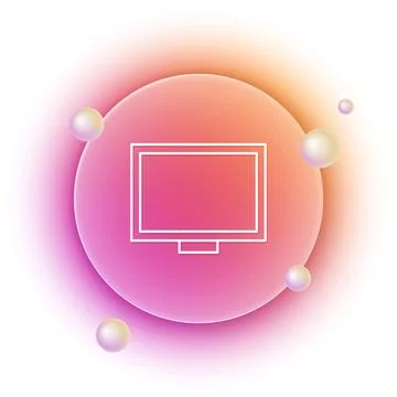 White Picture frame on table icon isolated on white background. Orange and .. Stock Illustration