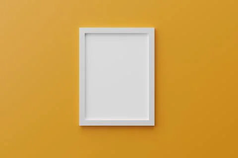White picture frames on gamboge yellow background Stock Illustration