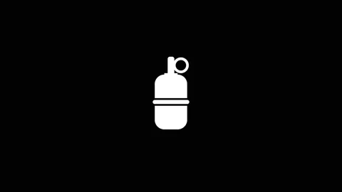 White picture of grenade on a black background. Stock Footage 198682733