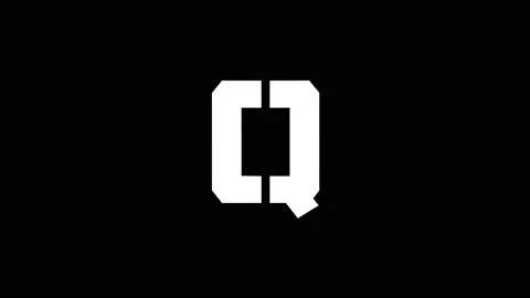 White picture of Q on a black background. Stock Footage 196548639