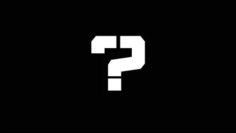 White picture of question mark on a black background. Stock Footage 197061628