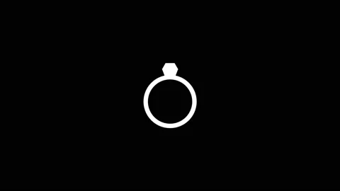 White picture of ring on a black background. Stock Footage 181360684