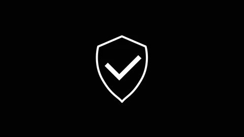 White picture of shield on a black background. Stock Footage 188467550
