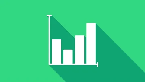 White Pie chart infographic icon isolated on green background. Diagram chart Stock Footage 146949373