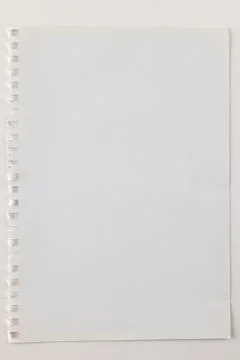White piece of notebook with copy space on white background Foto stock