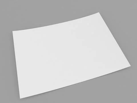 White piece of paper on a gray background. Stock Illustration