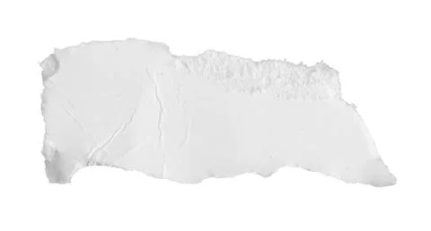 A white piece of paper on an isolated white background Stock-Fotos