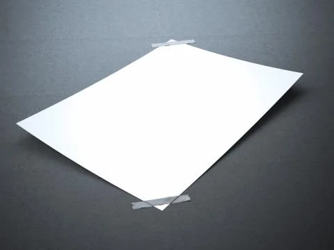 White piece of paper on the table Ilustración de archivo