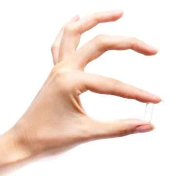 White pill is at hand Stock Photos