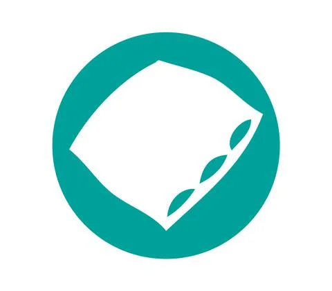 White pillow in a green ring. Stock Illustration