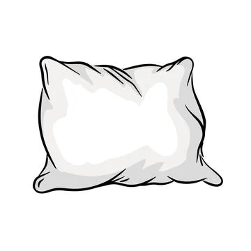 White pillow vector illustration, simple sketch isolated white Stock Illustration