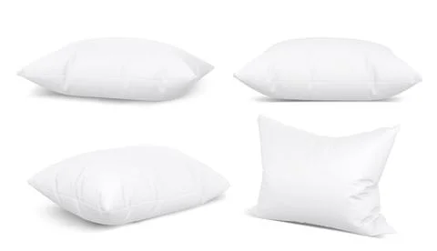 White pillows set isolated on background Stock Illustration