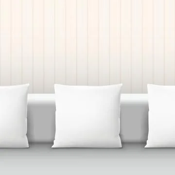 White Pillows On Sofa In The Interior Stock Illustration
