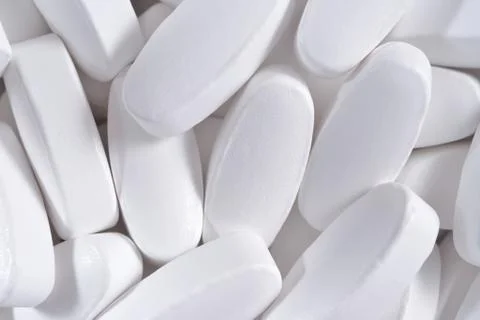 White pills background Stock Photos