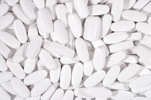 White pills background Stock Photos