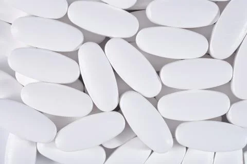 White pills background Stock Photos