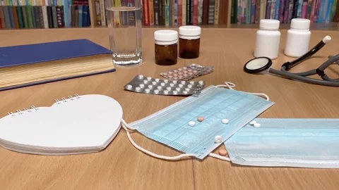 White pills falling in slow motion. Stock Footage 166626693