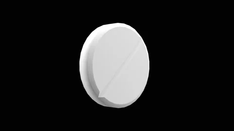 White pills isolated rotating. Video stock 132936767