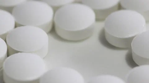 White Pills Moving Slowly 스톡 동영상 66293150