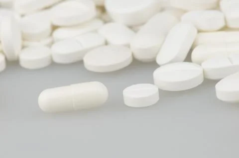 White pills Stock Photos