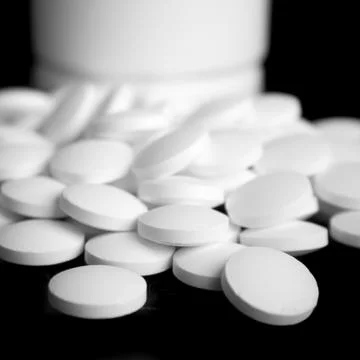 White pills Stock Photos