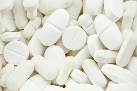 White pills Stock Photos