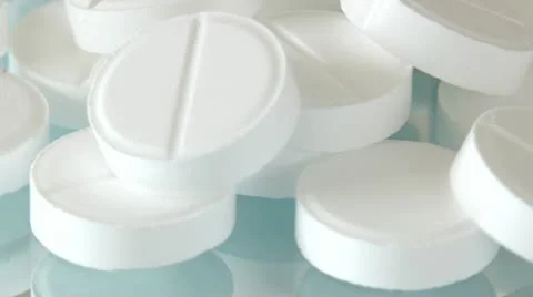 White pills rotate Stock Footage 21736280