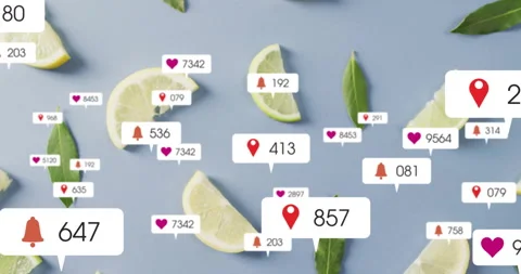 White pin bubble appearing over lemon driving bubbles clustering counts Stock Footage 309680586