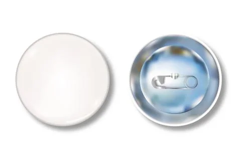 White pin button front and back side Stock Illustration